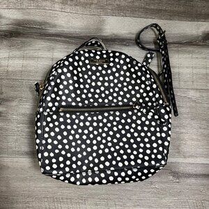 Kate Spade Laurel Way Musical Printed Dot Leather Black White Backpack Medium